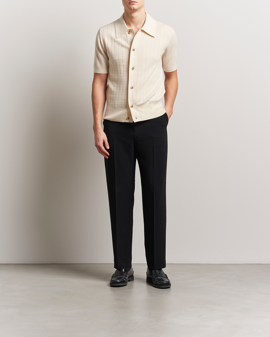 Herren | Hemden | Tiger of Sweden | Araawen Knitted Short Sleeve Shirt Off White