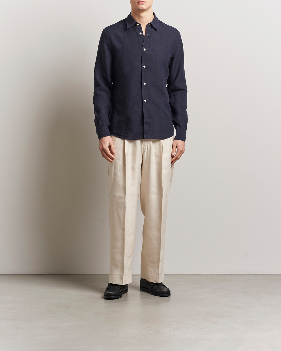 Herren | Hemden | Tiger of Sweden | Spenser Linen Shirt Midnight Blue