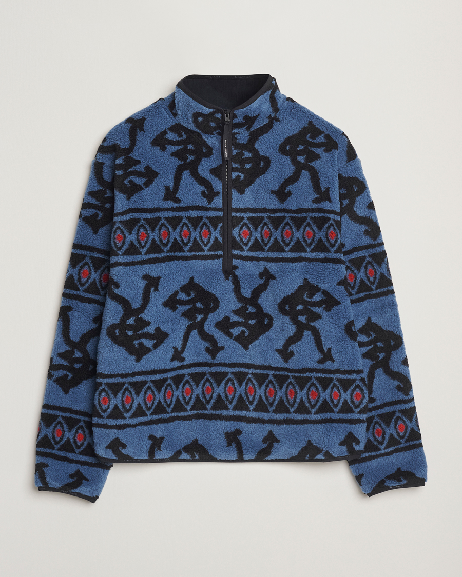 Herren | Pullover | District Vision | Half Zip Pile Fleece Blue Arrow