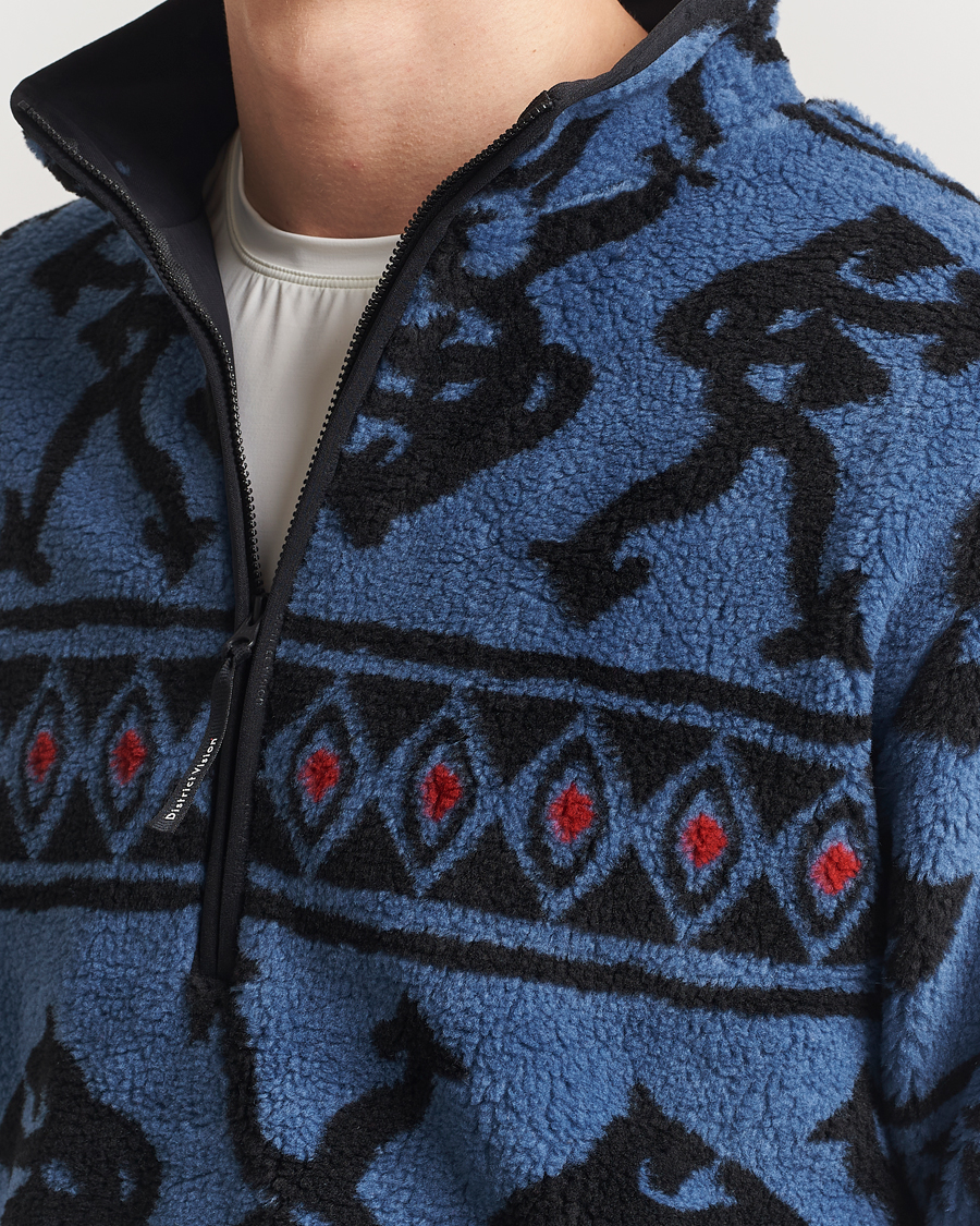 Herren | Pullover | District Vision | Half Zip Pile Fleece Blue Arrow