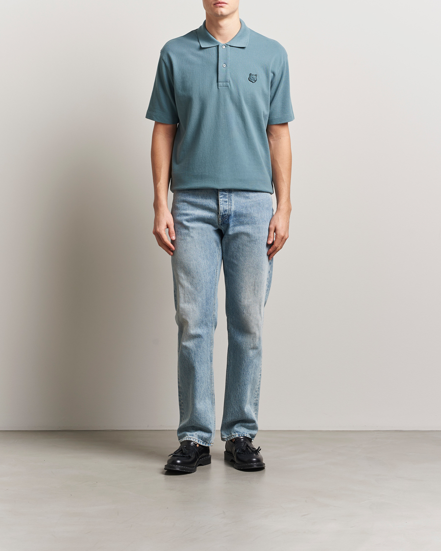 Herren | Poloshirts | Maison Kitsuné | Tonal Fox Head Polo Seine Blue