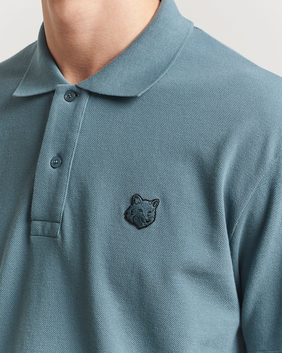 Herren | Poloshirts | Maison Kitsuné | Tonal Fox Head Polo Seine Blue