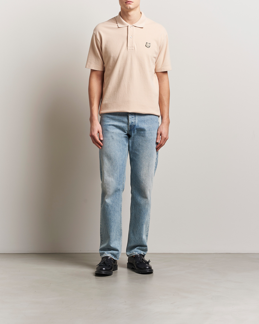 Herren | Poloshirts | Maison Kitsuné | Tonal Fox Head Polo Smoke Beige