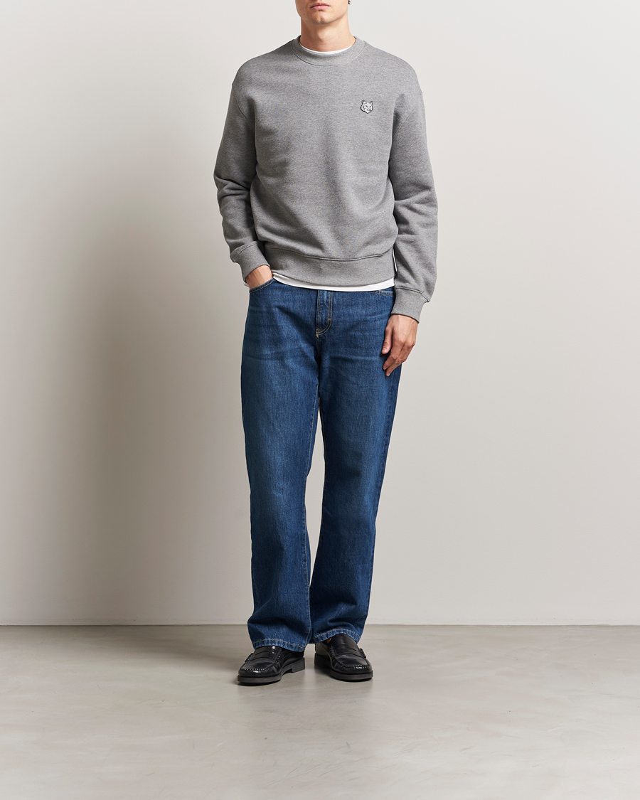 Herren | Pullover | Maison Kitsuné | Tonal Fox Head Sweatshirt Medium Grey Melange