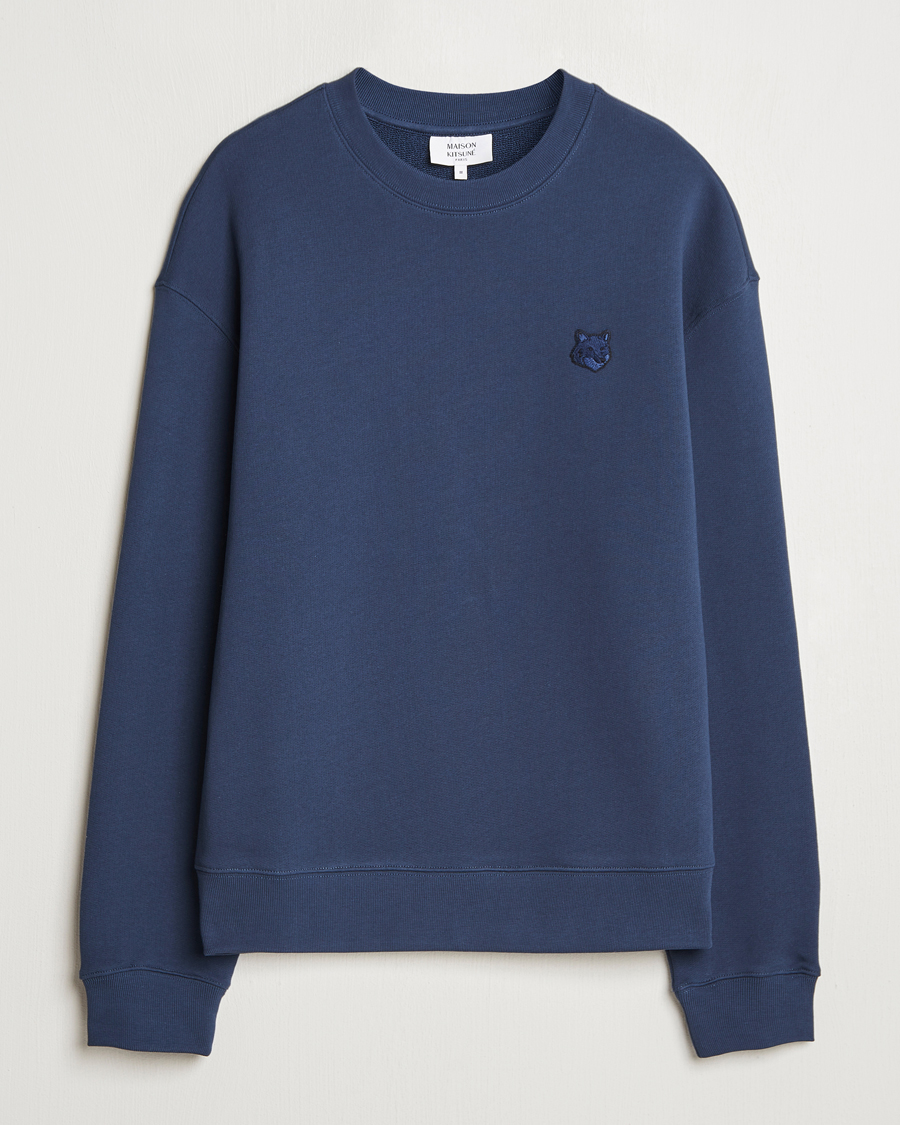 Herren | Pullover | Maison Kitsuné | Tonal Fox Head Sweatshirt Ink Blue