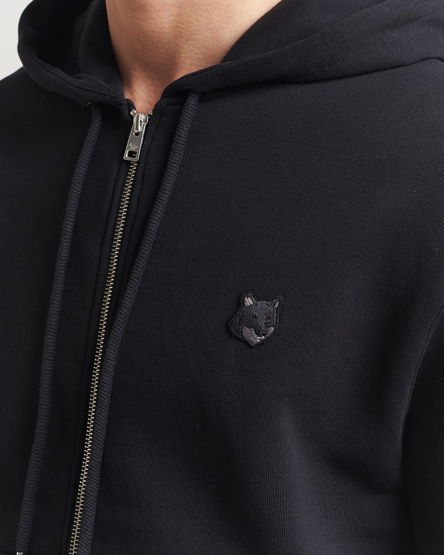 Herren | Pullover | Maison Kitsuné | Tonal Fox Head Full Zip Hoodie Black