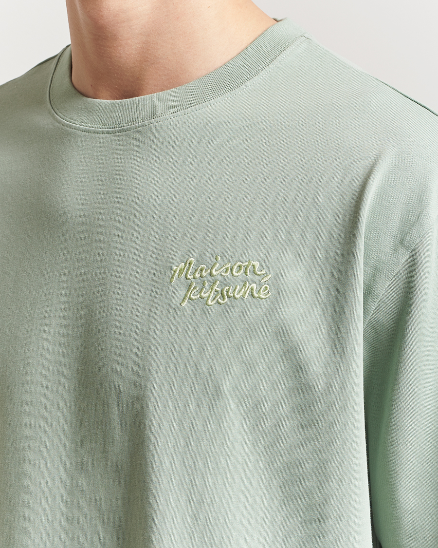 Herren | T-Shirts | Maison Kitsuné | Handwriting Embroidery T-Shirt Vert De Gris