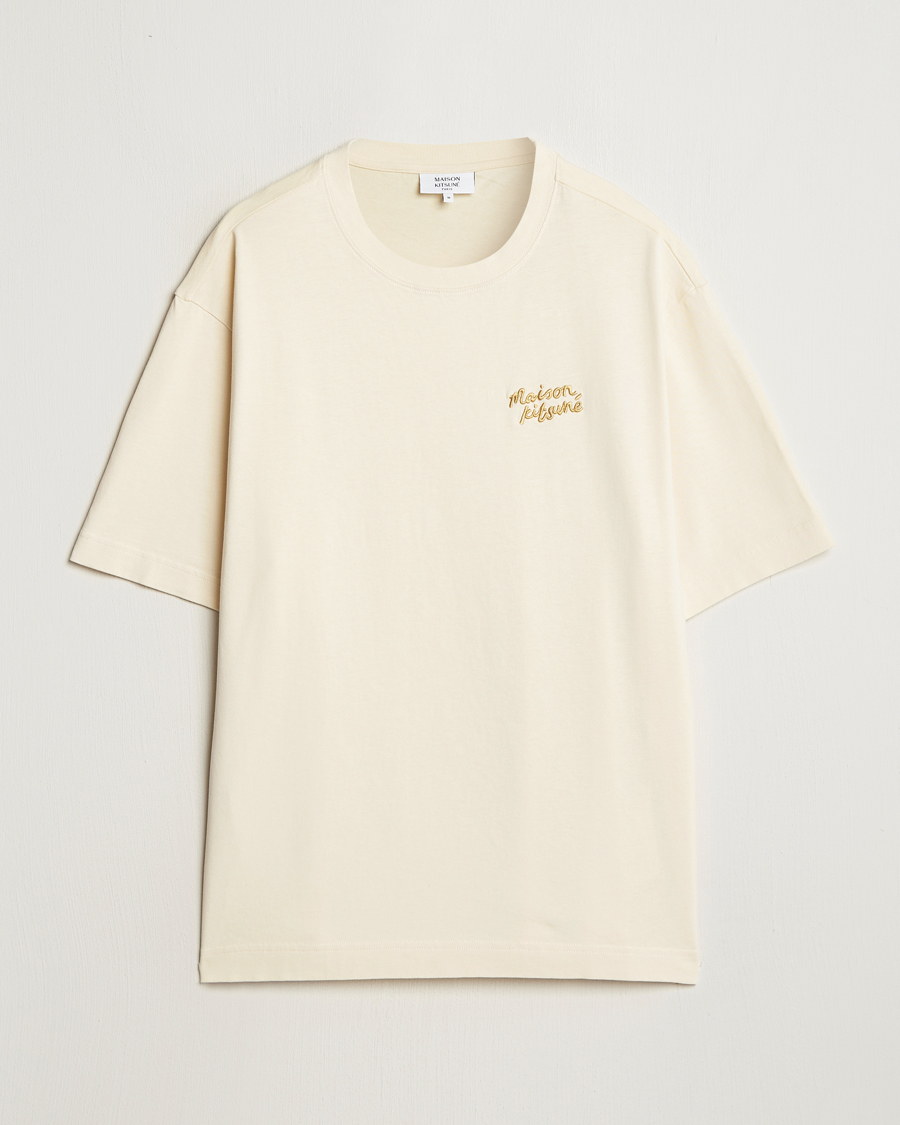 Herren | T-Shirts | Maison Kitsuné | Handwriting Embroidery T-Shirt Alabaster