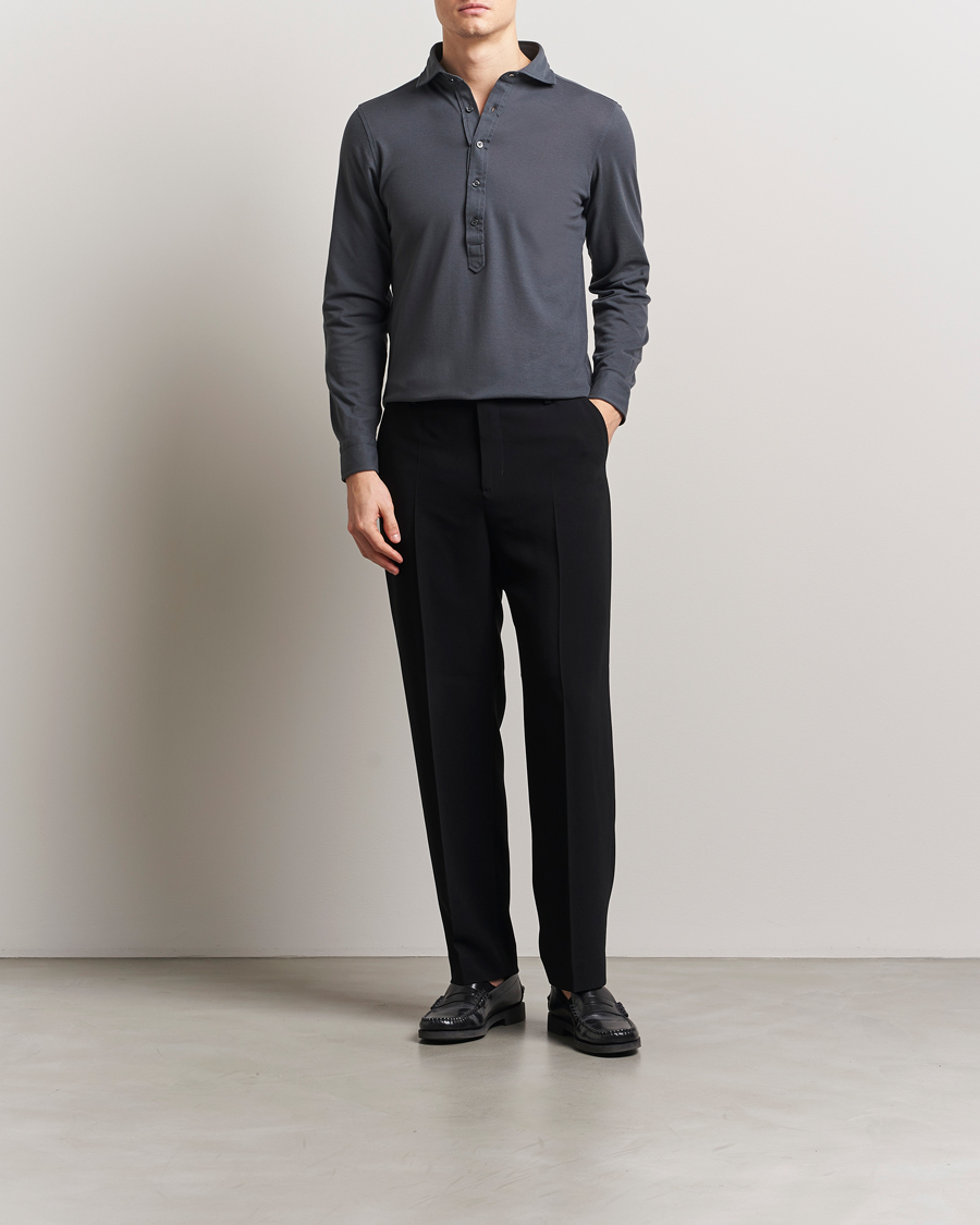 Herren | Hemden | Gran Sasso | Popover Shirt Charcoal