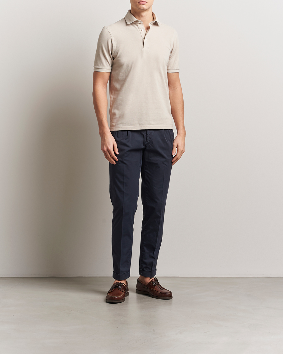 Herren | Poloshirts | Gran Sasso | Washed Polo Beige Melange