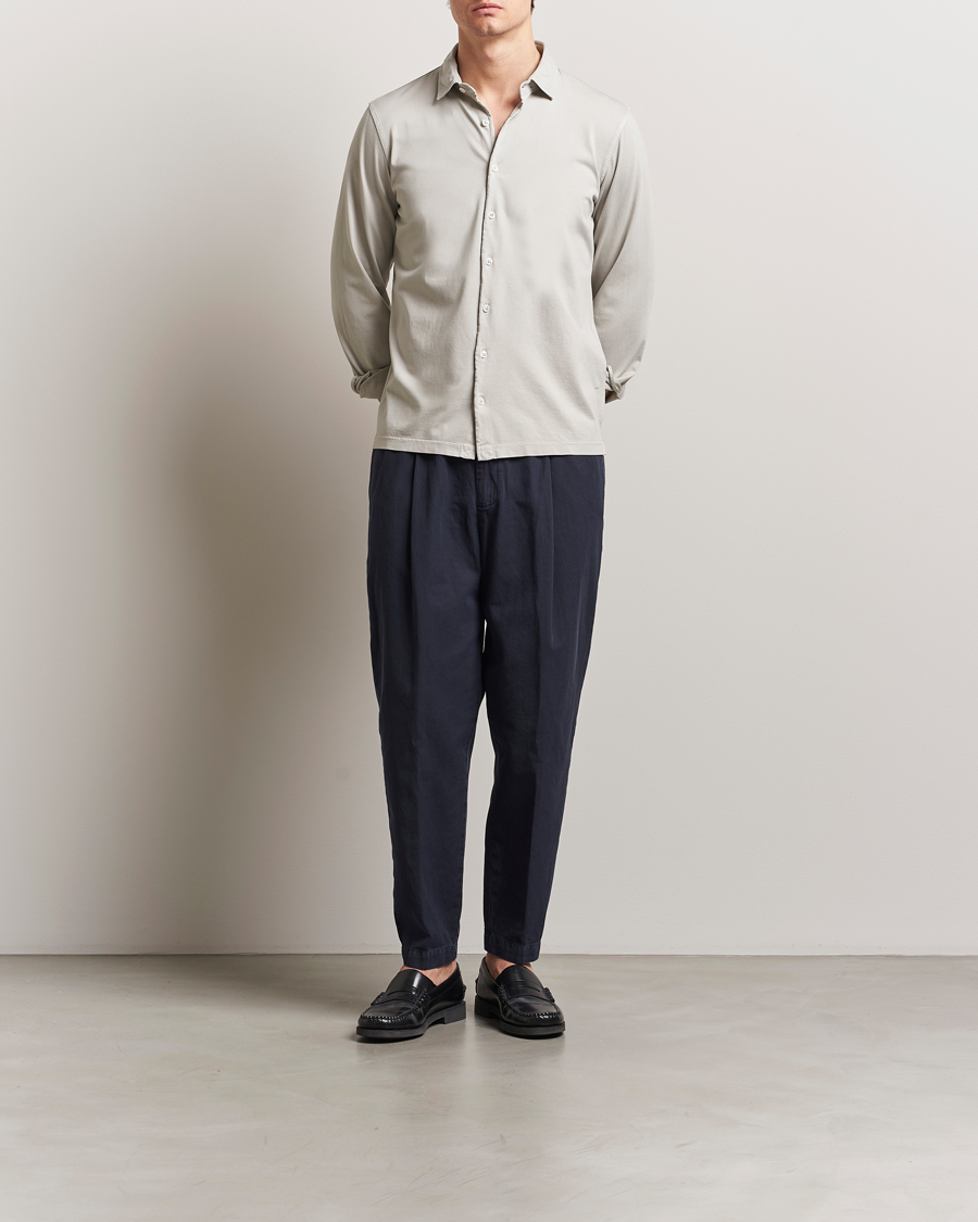 Herren | Hemden | Gran Sasso | Washed Cotton Jersey Shirt Beige