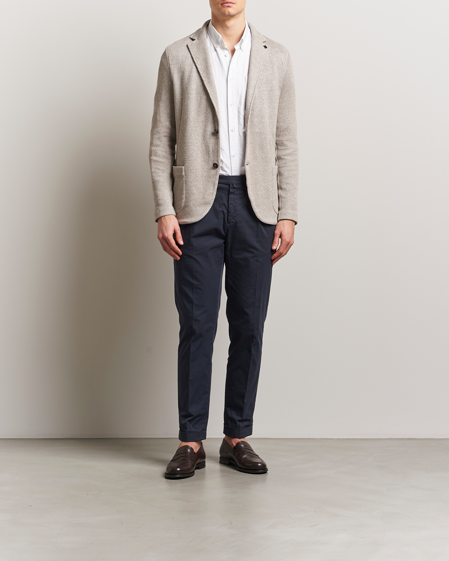 Herren | Sakkos | Gran Sasso | Linen/Cotton Knitted Blazer Beige Melange