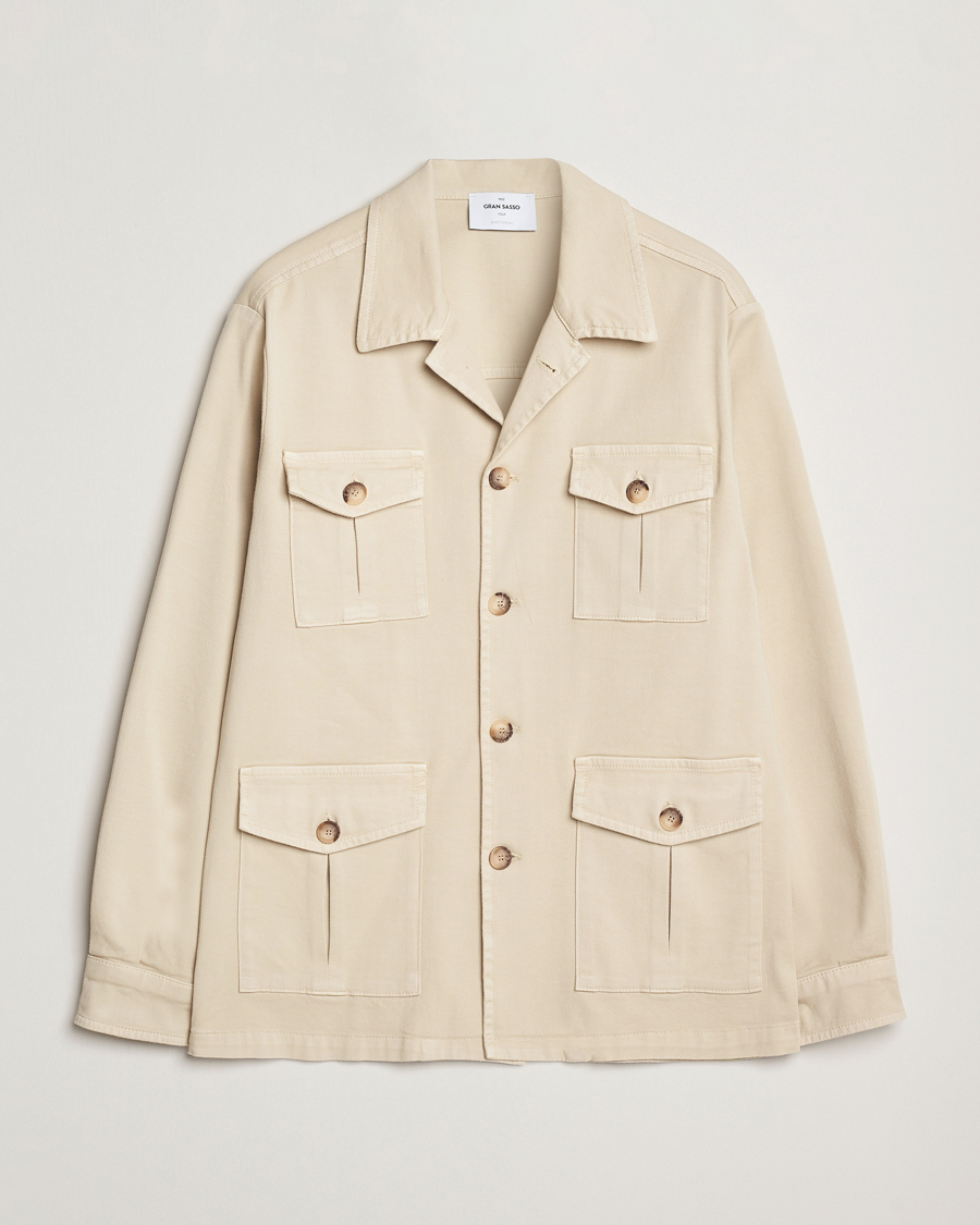 Herren | Jacken | Gran Sasso | Cotton Twill Safari Jacket Beige