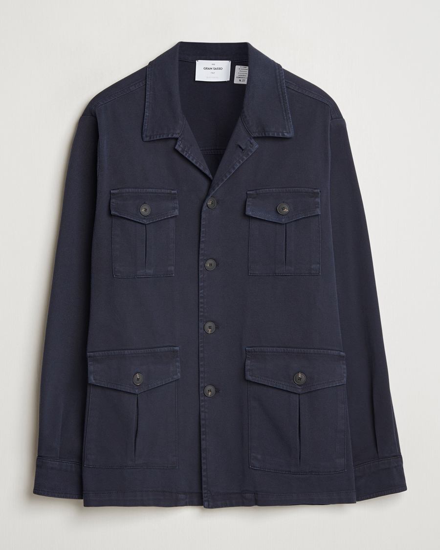 Herren | Jacken | Gran Sasso | Cotton Twill Safari Jacket Navy