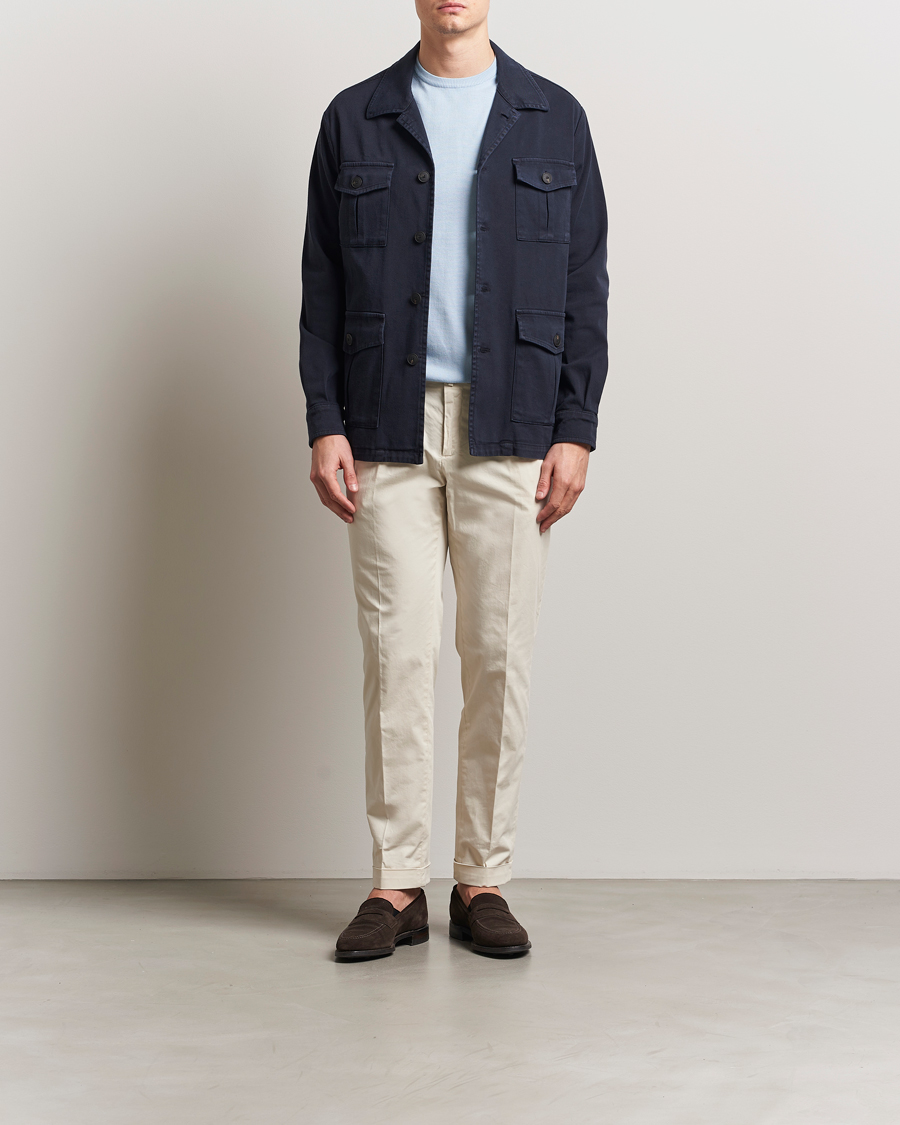 Herren | Jacken | Gran Sasso | Cotton Twill Safari Jacket Navy