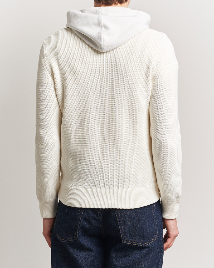 Herren | Pullover | Gran Sasso | Cotton Knitted Full Zip Hoodie Cream