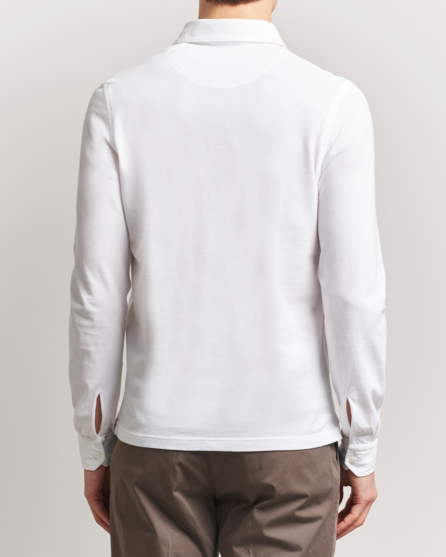 Herren | Pullover | Gran Sasso | Washed Long Sleeve Polo White