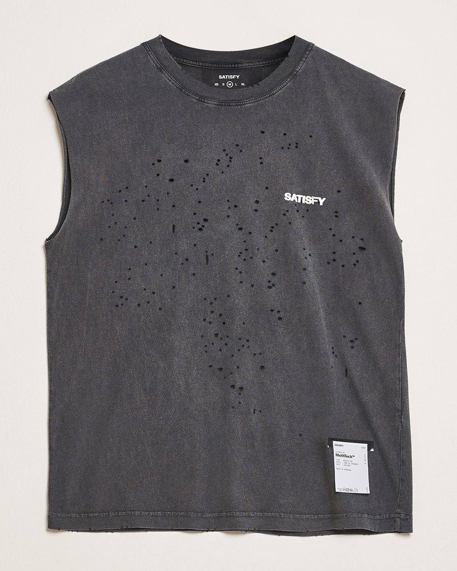 Herren | T-Shirts | Satisfy | MothTech Muscle Tee Aged Black