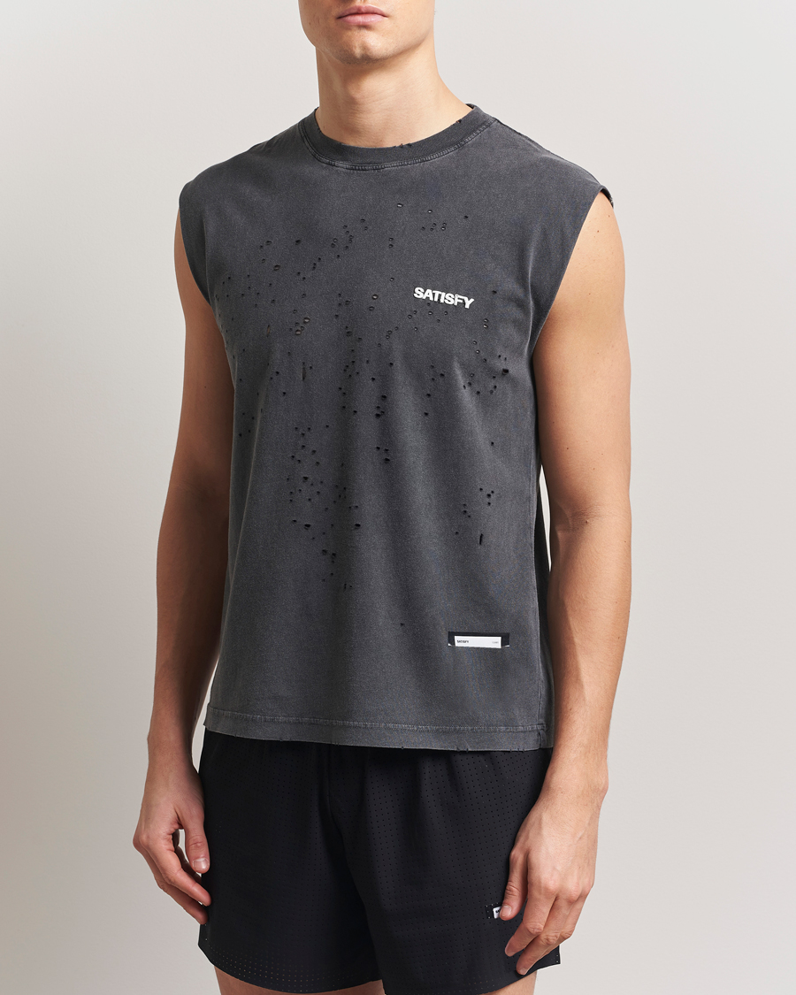 Herren | T-Shirts | Satisfy | MothTech Muscle Tee Aged Black