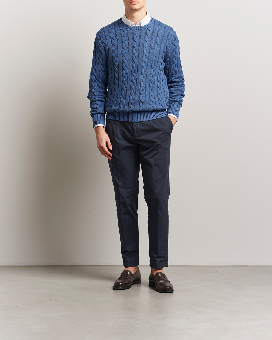 Herren | Pullover | Polo Ralph Lauren | Cotton Cable Pullover Bright Blue