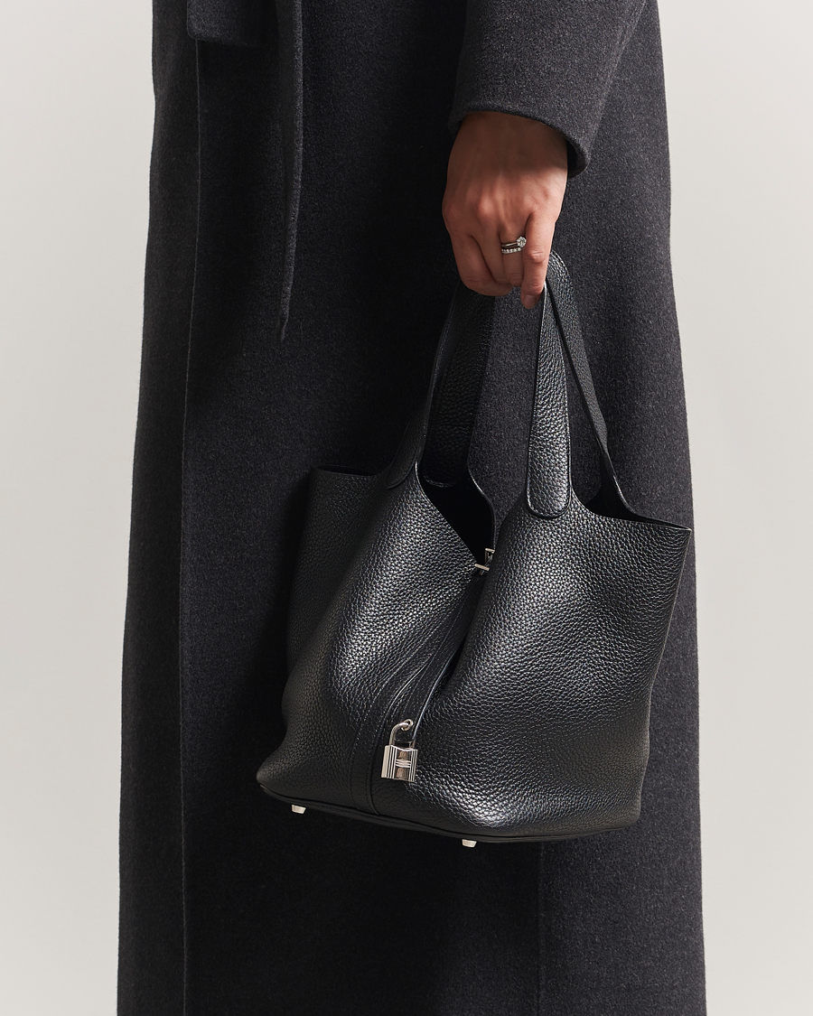 Herren | Hermès Pre-Owned Picotin Lock 22 Taurillon Clemence Leather Black | Hermès Pre-Owned | Picotin Lock 22 Taurillon Clemence Leather Black