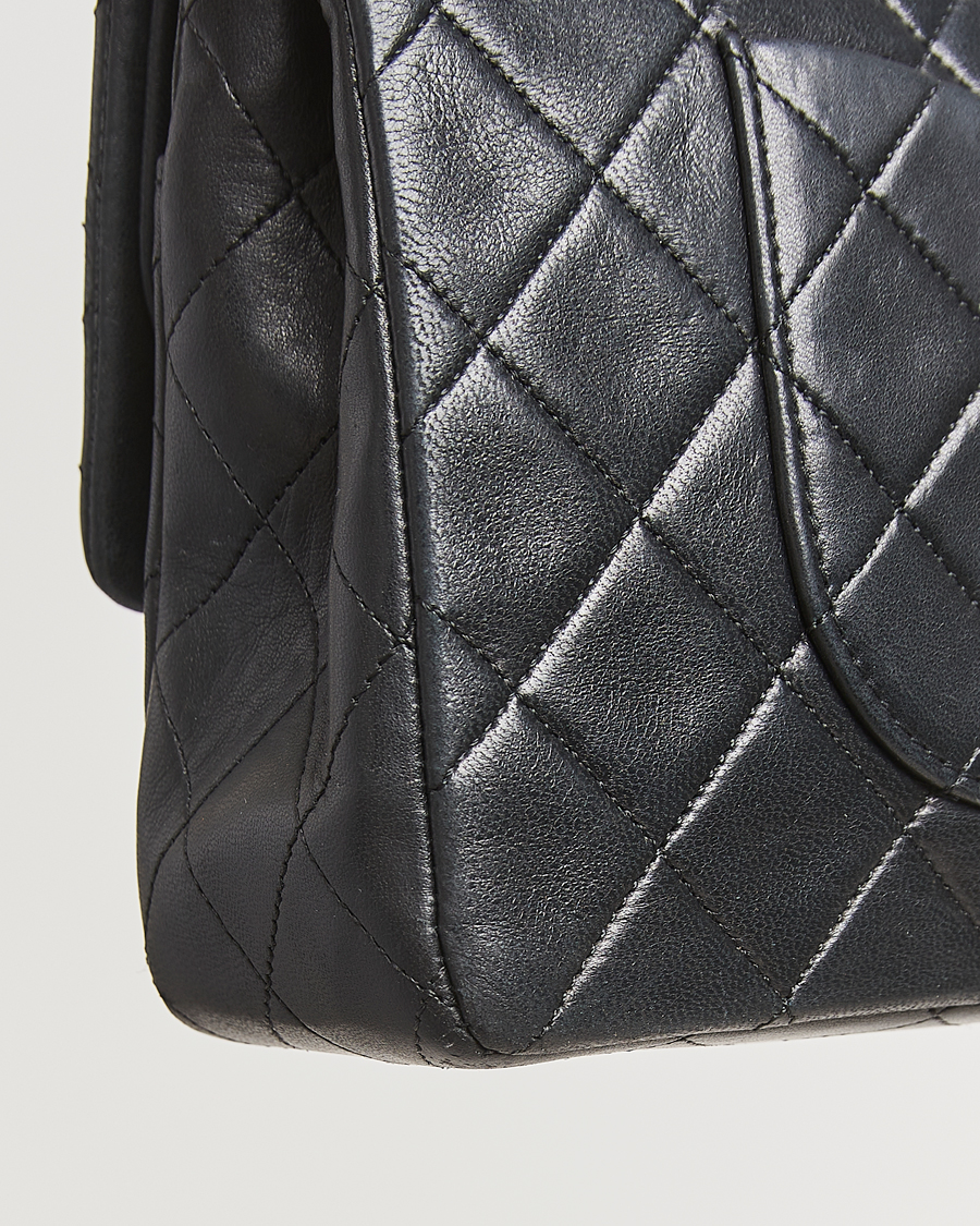 Herren | Chanel Pre-Owned Classic Medium Double Flap Bag Lambskin Black | Chanel Pre-Owned | Classic Medium Double Flap Bag Lambskin Black