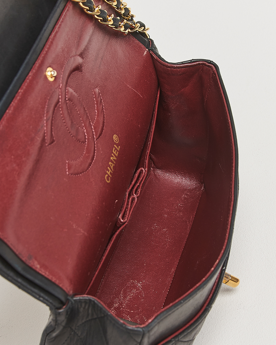 Herren | Chanel Pre-Owned Classic Medium Double Flap Bag Lambskin Black | Chanel Pre-Owned | Classic Medium Double Flap Bag Lambskin Black