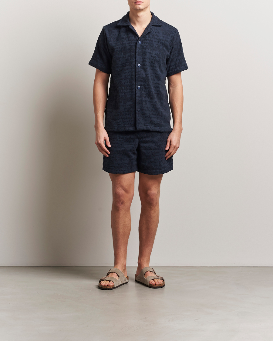 Herren | Hemden | OAS | Short Sleeve Cuba Terry Shirt Night Lagoon