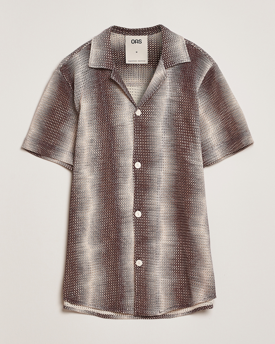 Herren | Hemden | OAS | Short Sleeve Cuba Net Shirt Merlot Echo