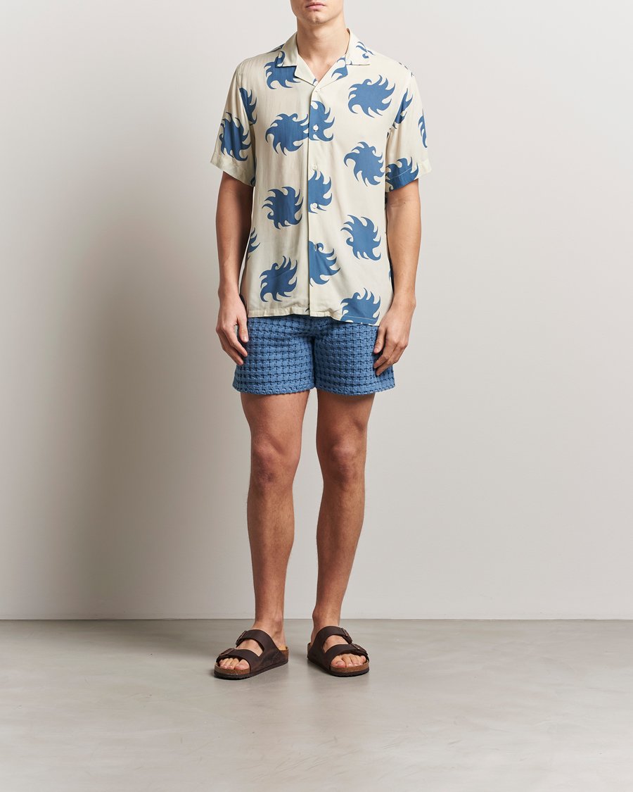 Herren | Hemden | OAS | Viscose Resort Short Sleeve Shirt Sky Ember
