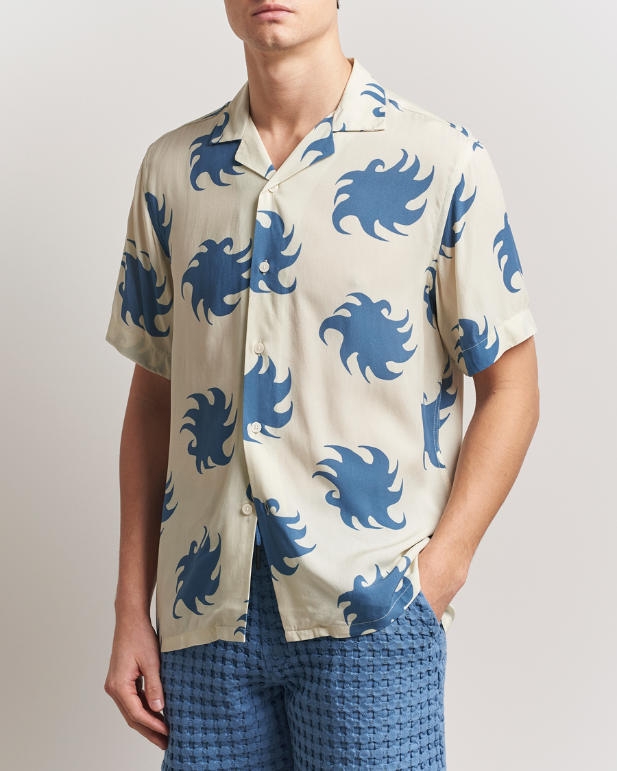 Herren | Hemden | OAS | Viscose Resort Short Sleeve Shirt Sky Ember