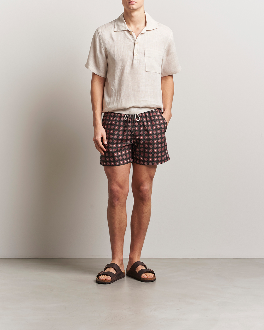 Herren | Badehosen | OAS | Printed Swimshorts Coffe Lumo