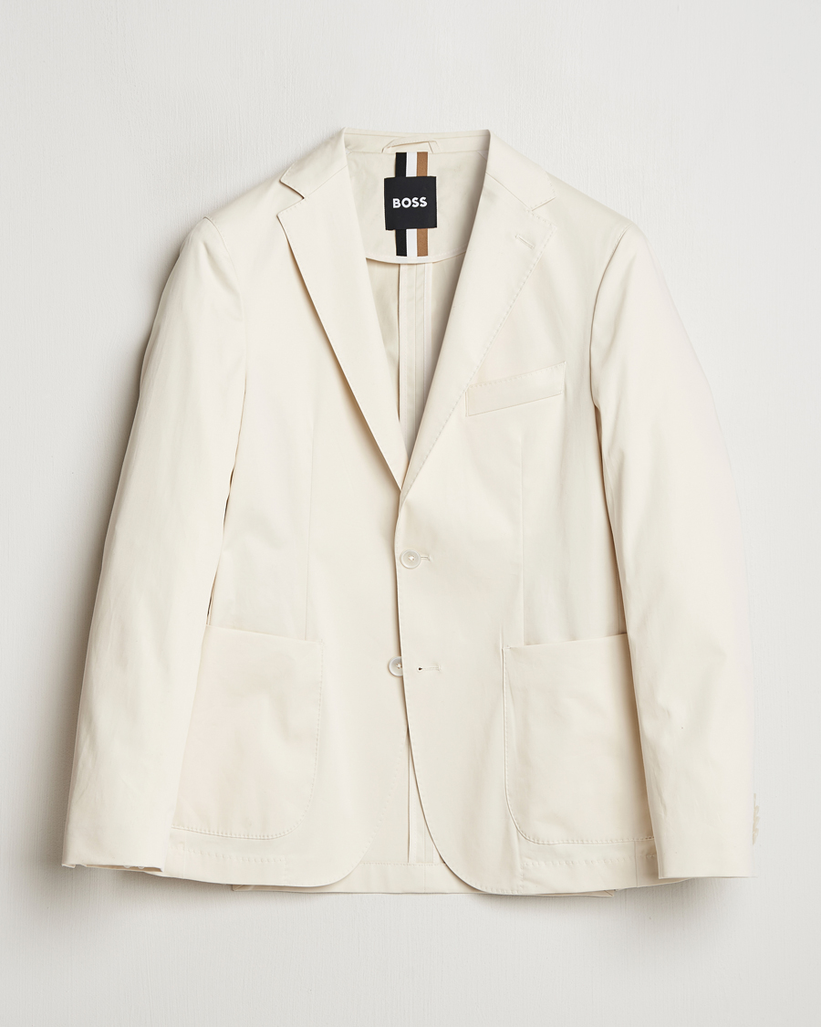 Herren | Sakkos | BOSS BLACK | Hanry Cotton Blazer Open White