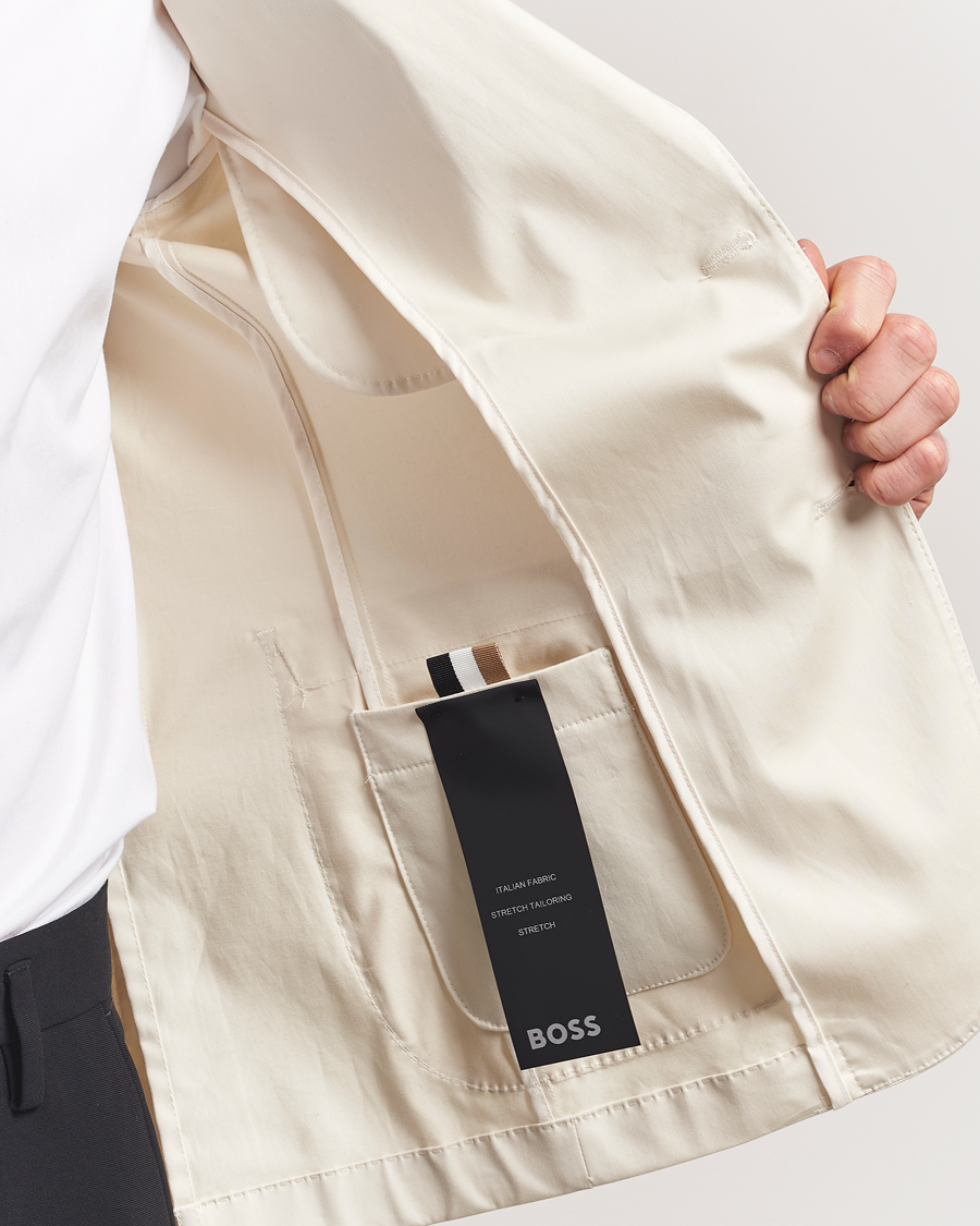 Herren | Sakkos | BOSS BLACK | Hanry Cotton Blazer Open White