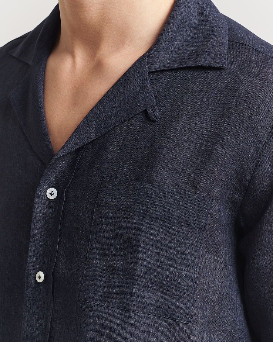 Herren | Hemden | Lardini | Paul Linen Resort Shirt Navy