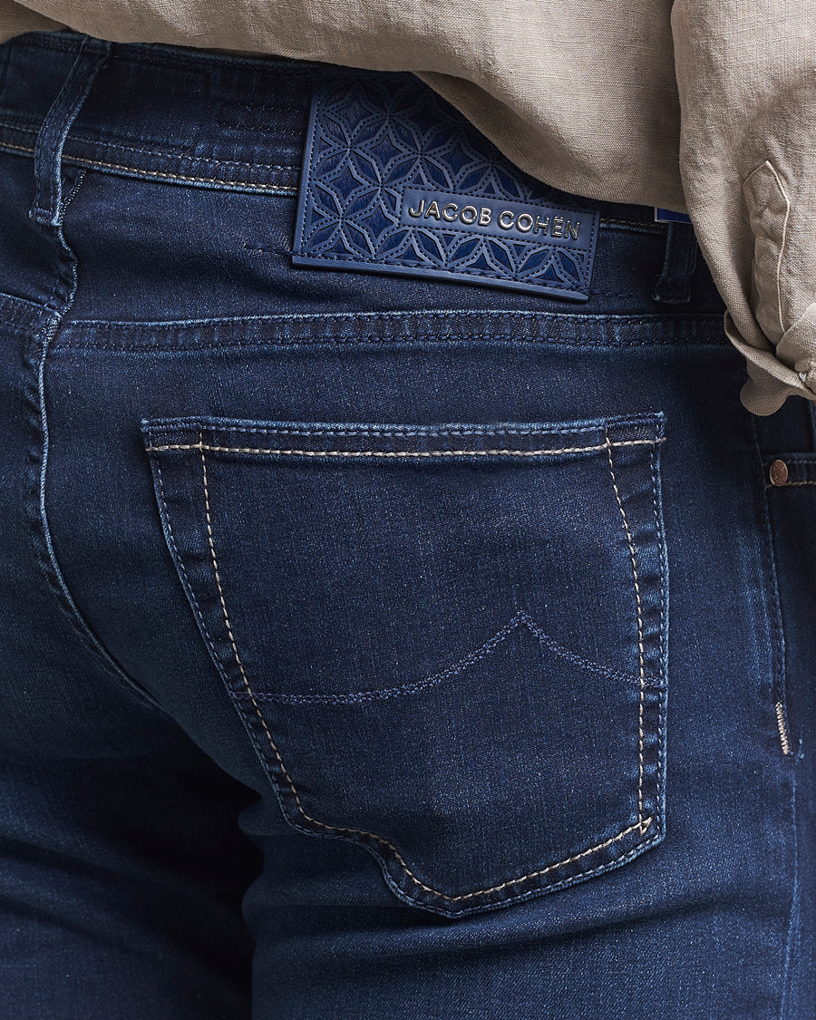Herren | Jeans | Jacob Cohën | Bard Slim Fit Stretch Rinse Jeans Dark Blue