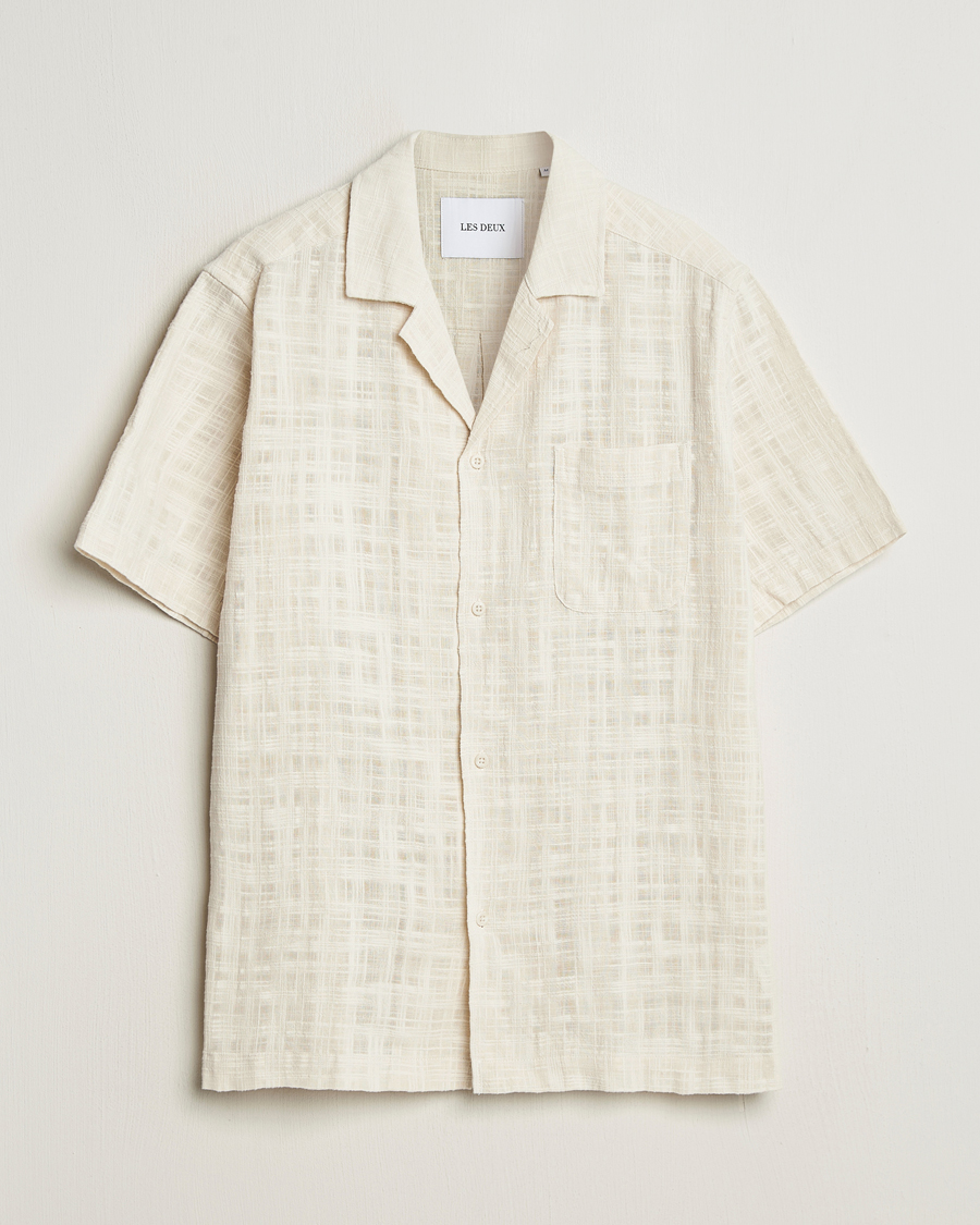 Herren | Hemden | LES DEUX | Lesley Slub Short Sleeve Shirt Ivory