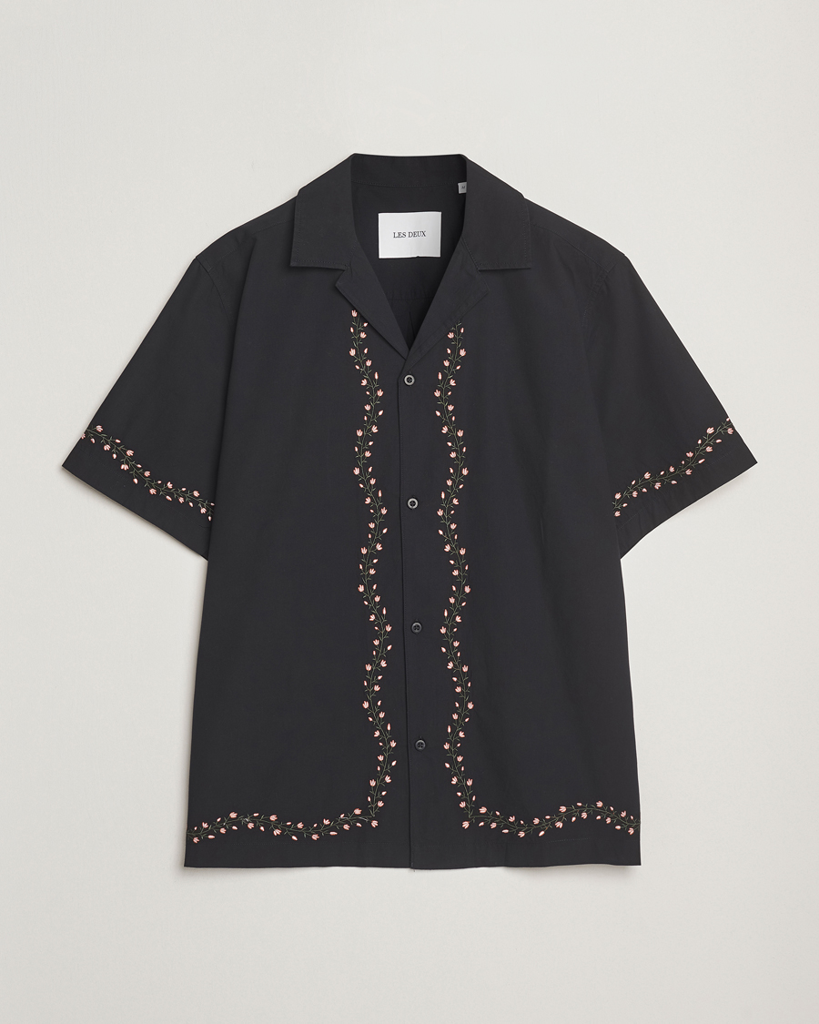 Herren | Hemden | LES DEUX | Lesley Embroidery Short Sleeve Shirt Black