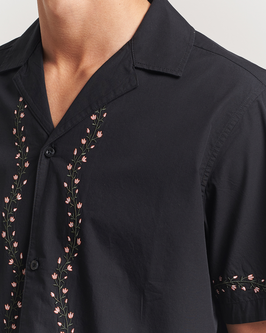 Herren | Hemden | LES DEUX | Lesley Embroidery Short Sleeve Shirt Black