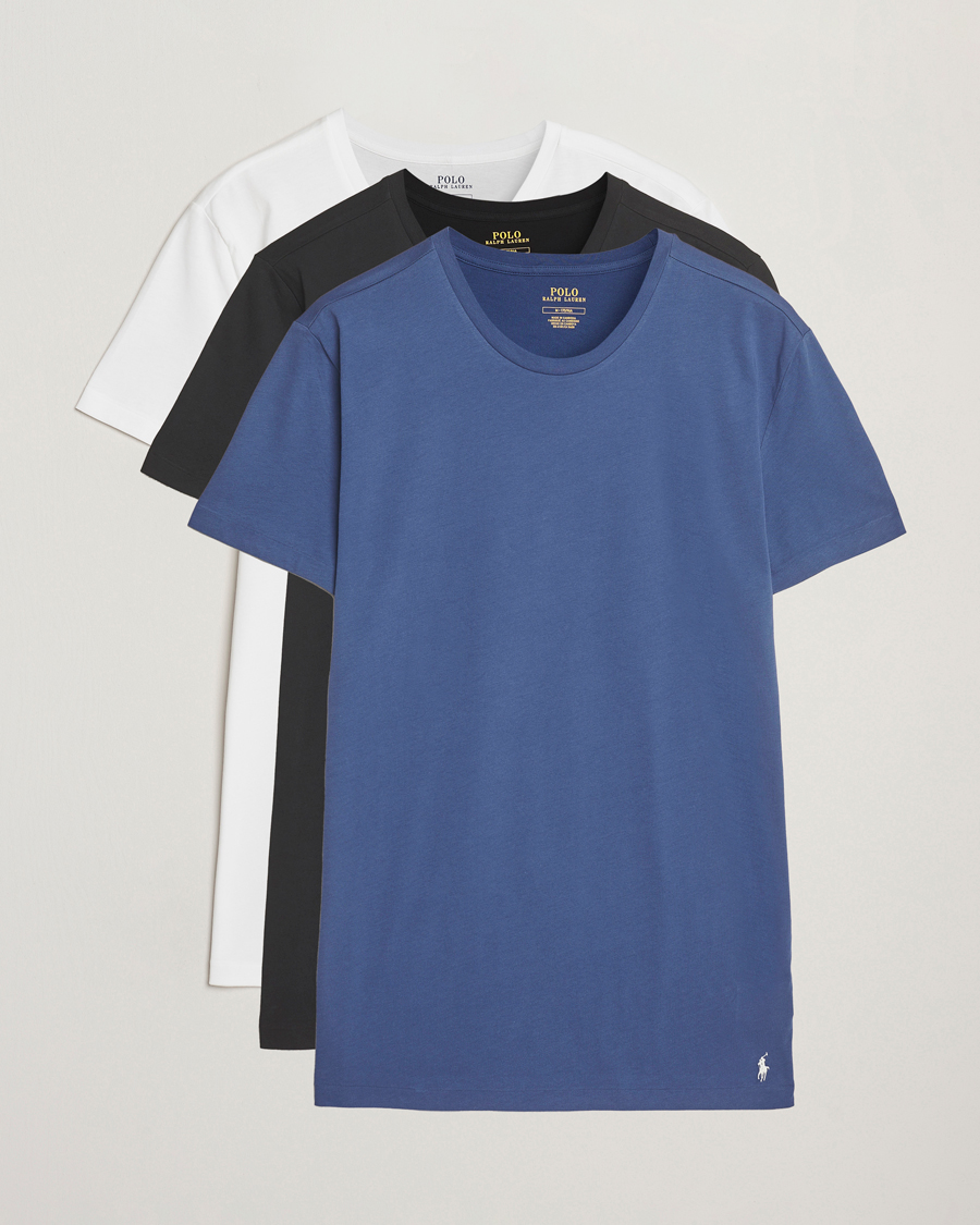 Herren | T-Shirts | Polo Ralph Lauren | 3-Pack Crew Neck T-shirt Black/Old Royal/White