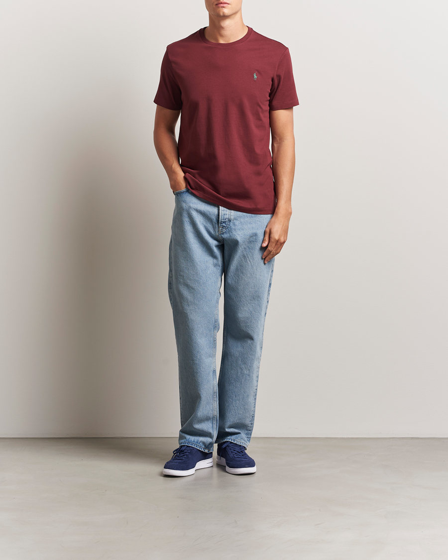 Herren | T-Shirts | Polo Ralph Lauren | Custom Slim Fit Crew Neck T-Shirt Red Wine