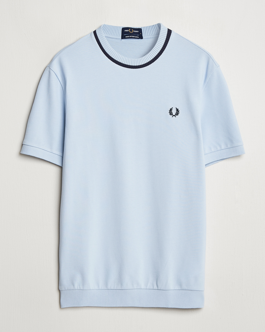 Herren | T-Shirts | Fred Perry | Pique Crew Neck T-Shirt Light Smoke