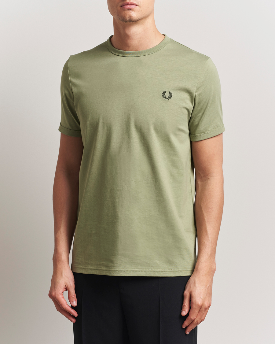 Herren | T-Shirts | Fred Perry | Ringer T-Shirt Olive Mint