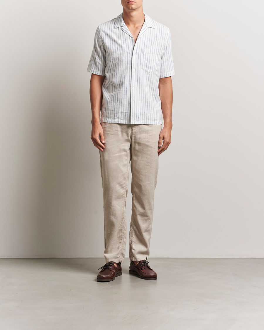 Herren | Hemden | Samsøe Samsøe | Oscar Striped Short Sleeve Shirt Clear Cream