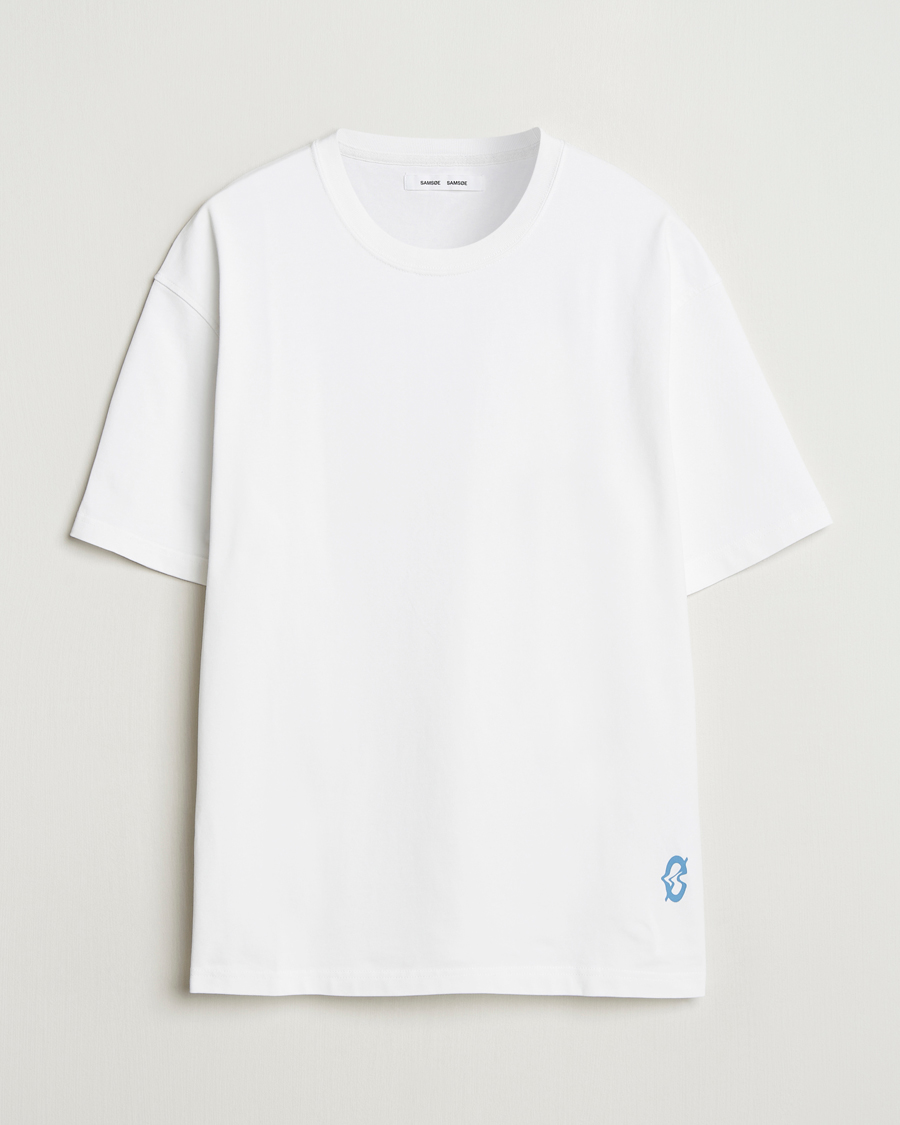 Herren | T-Shirts | Samsøe Samsøe | Printed Swirl Crew Neck T-Shirt White