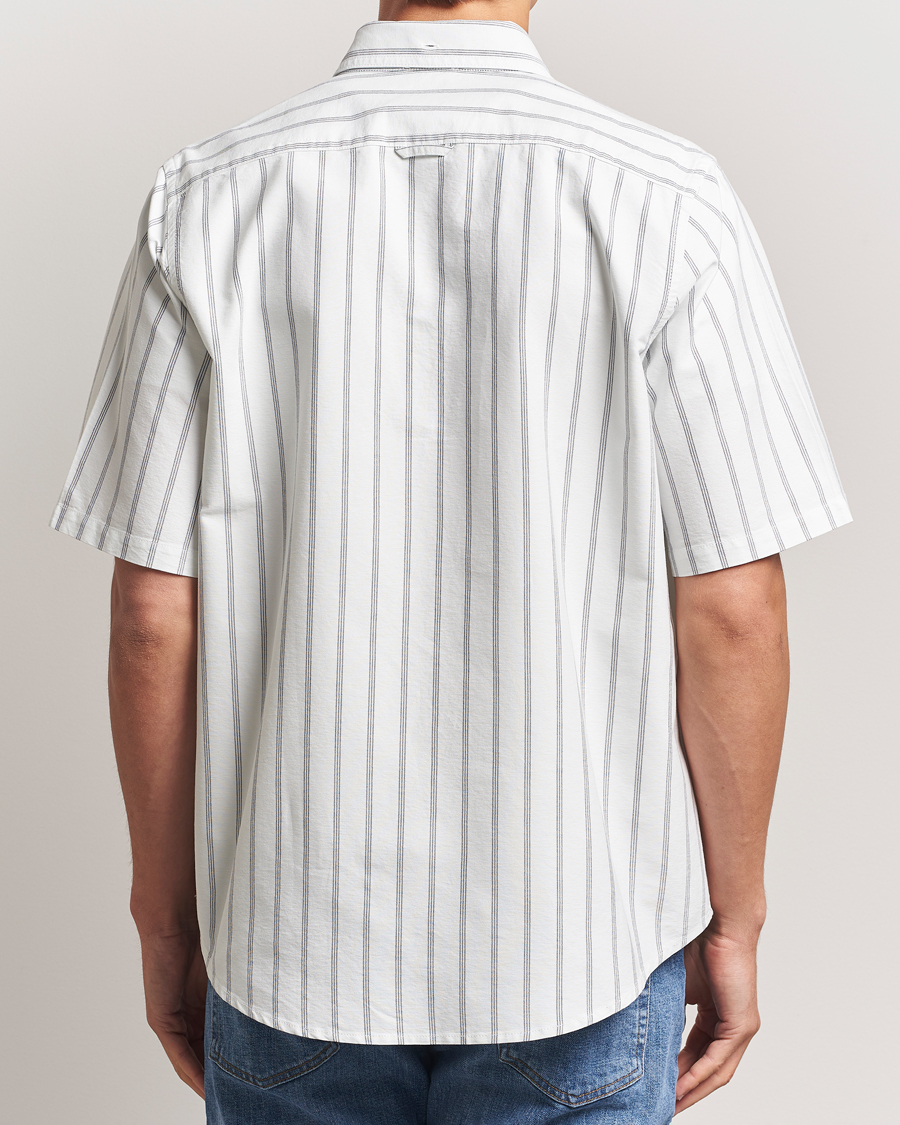 Herren | Hemden | Filippa K | Striped Oxford Short Sleeve Shirt Pale Blue/Navy