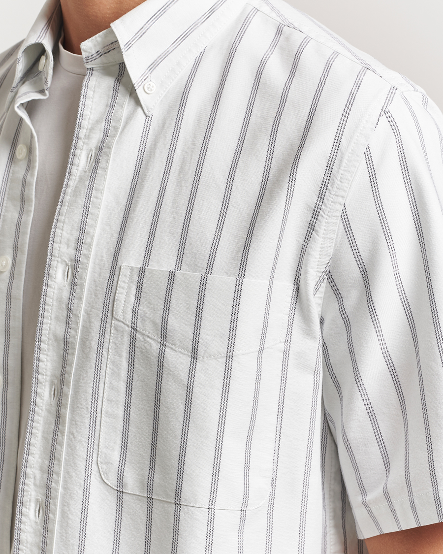 Herren | Hemden | Filippa K | Striped Oxford Short Sleeve Shirt Pale Blue/Navy