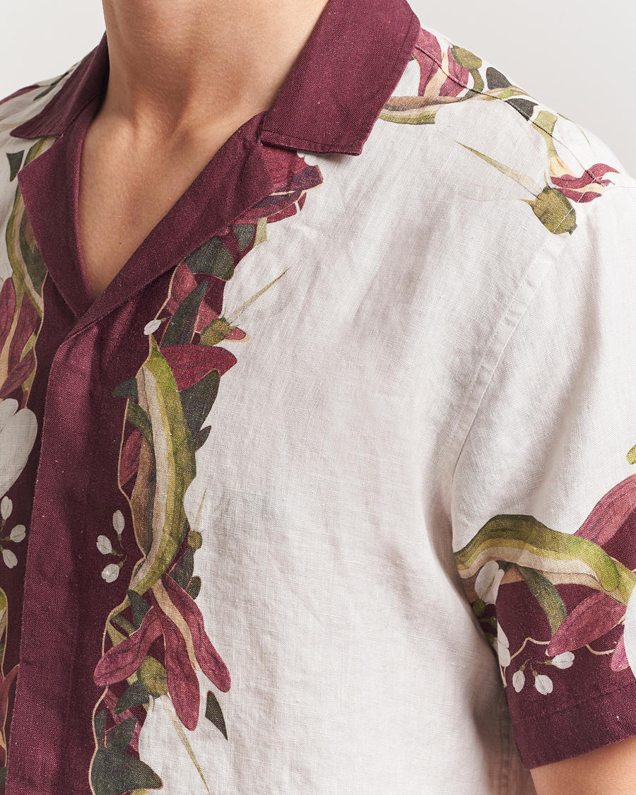 Herren | Hemden | Orlebar Brown | Maitan Orchis Short Sleeve Linen Shirt Damson