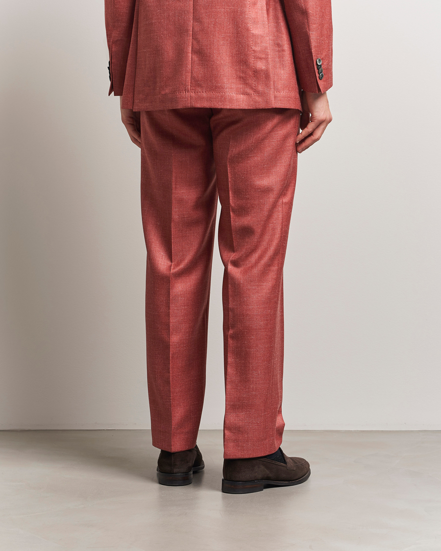 Herren | Hosen | Oscar Jacobson | Del S Wool/Silk/Linen Trousers Red