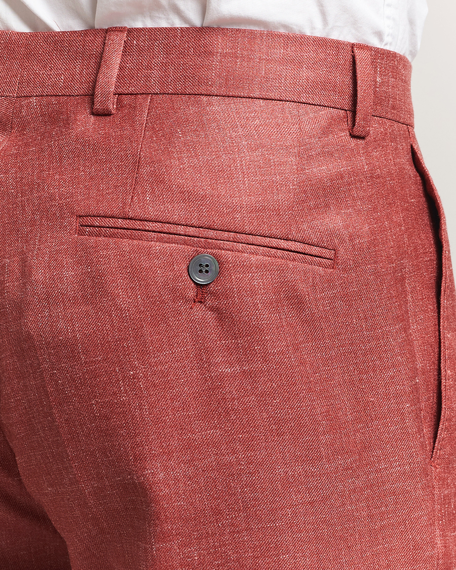Herren | Hosen | Oscar Jacobson | Del S Wool/Silk/Linen Trousers Red
